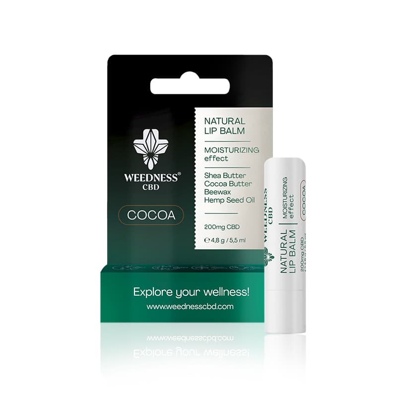 Baume à lèvres naturel avec effet hydratant 4% CBD (cacao)