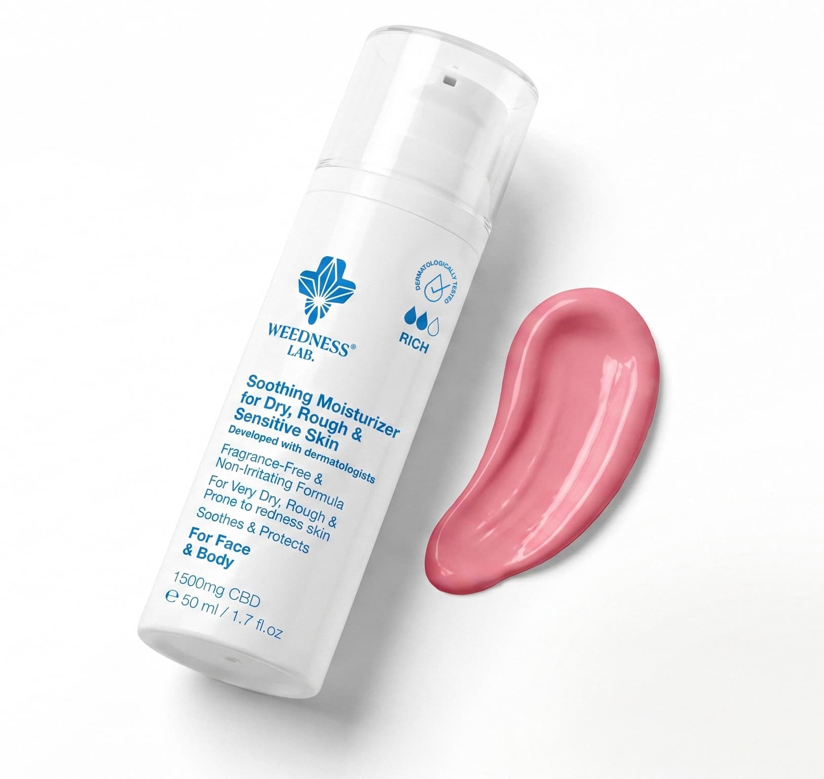 Crème réparatrice au CBD pour peaux sèches, squameuses et à tendance psoriasique.