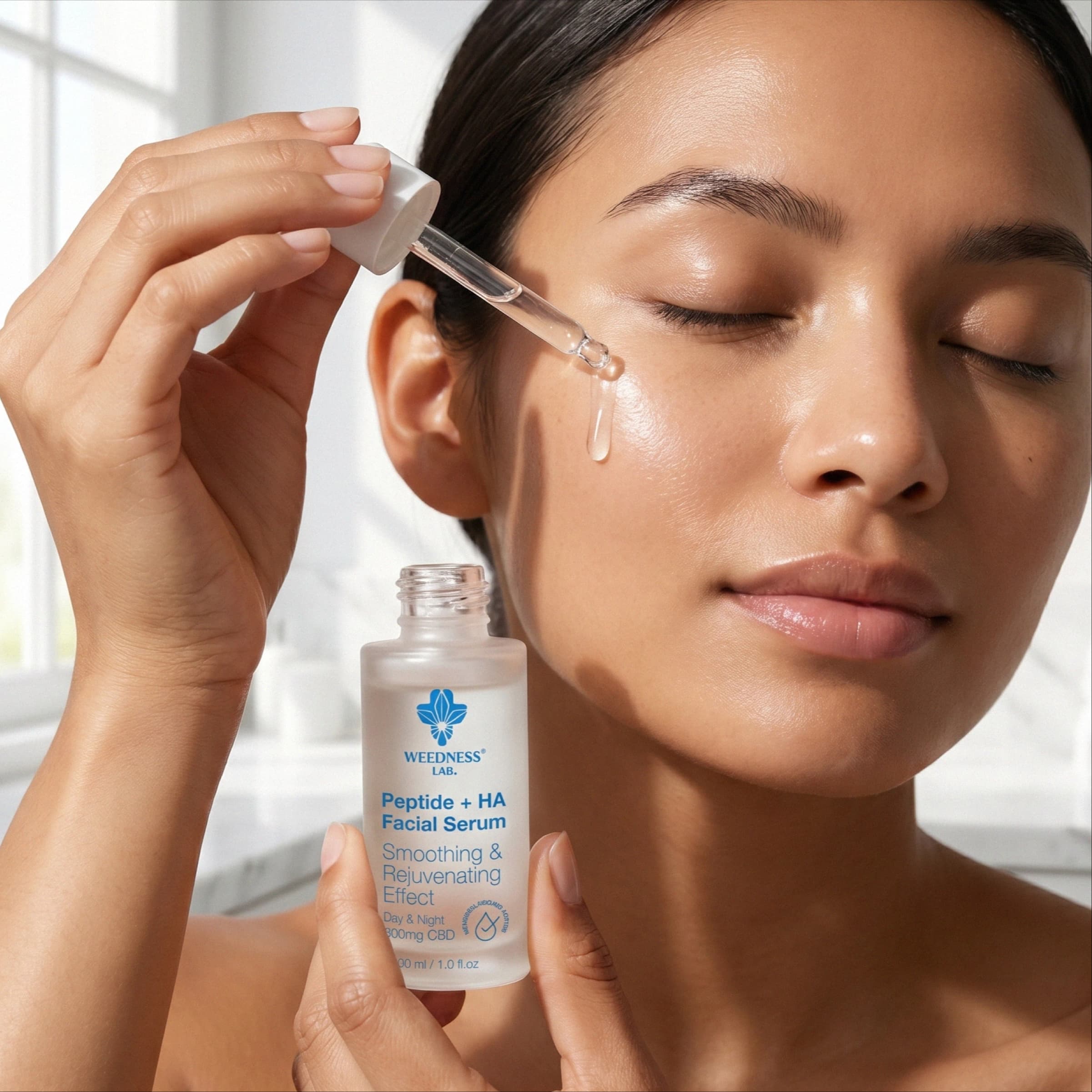 Sérum visage CBD aux peptides et à l'acide hyaluronique