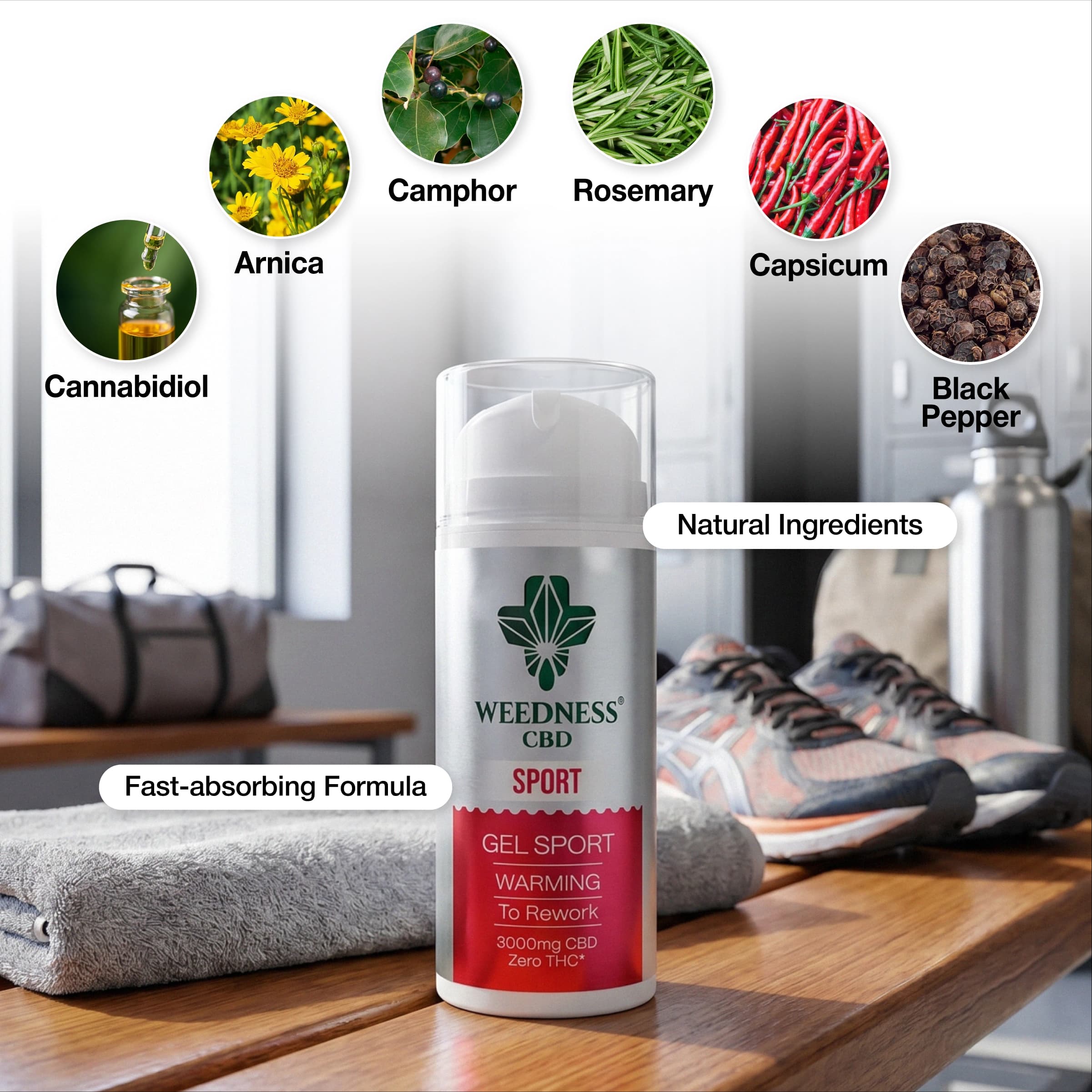 Gel sportif pour les muscles et les articulations ( Effet Chauffant) 3000mg CBD | 0THC