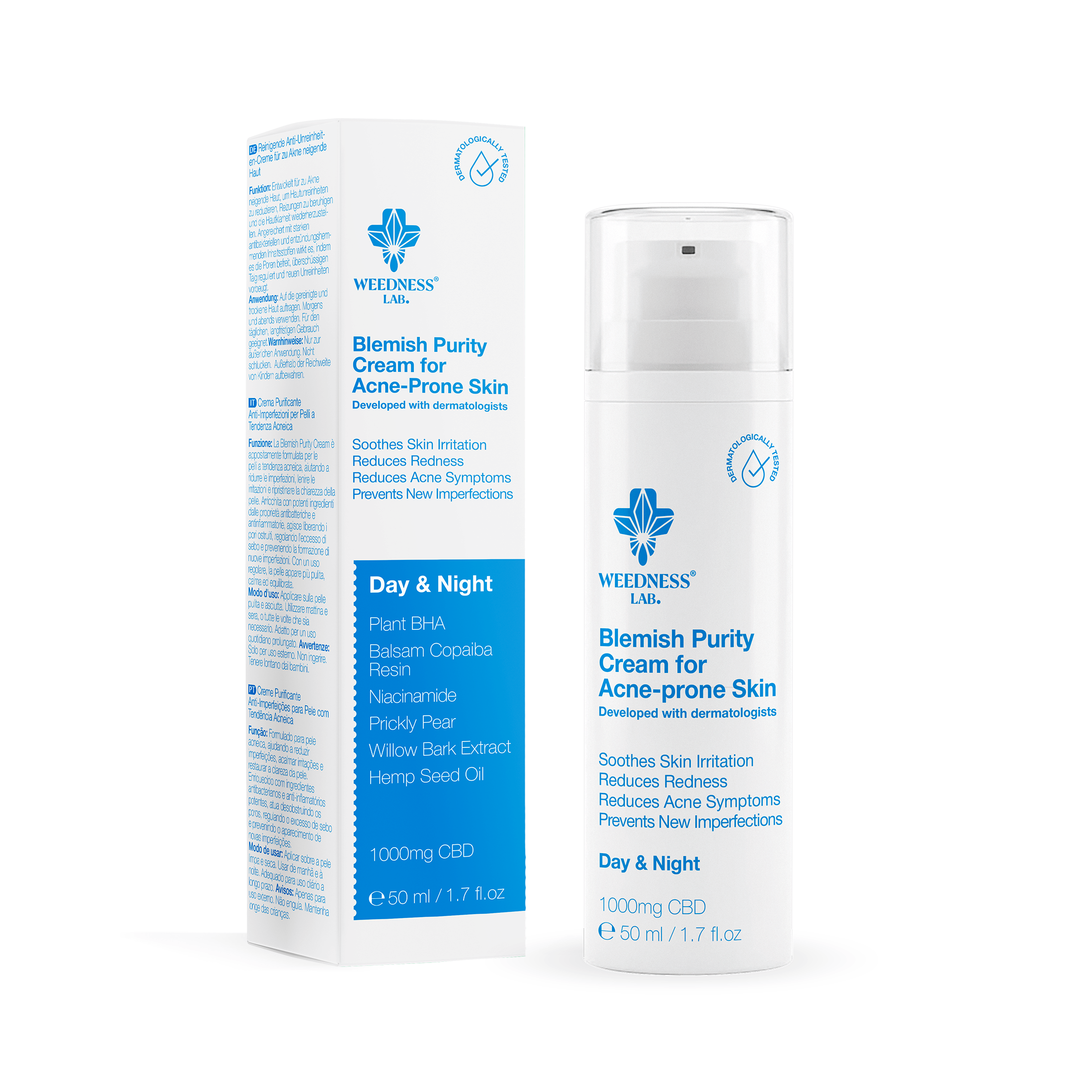 Crème CBD purifiante anti-imperfections pour peaux à tendance acnéique